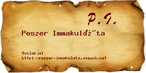 Peszer Immakuláta névjegykártya